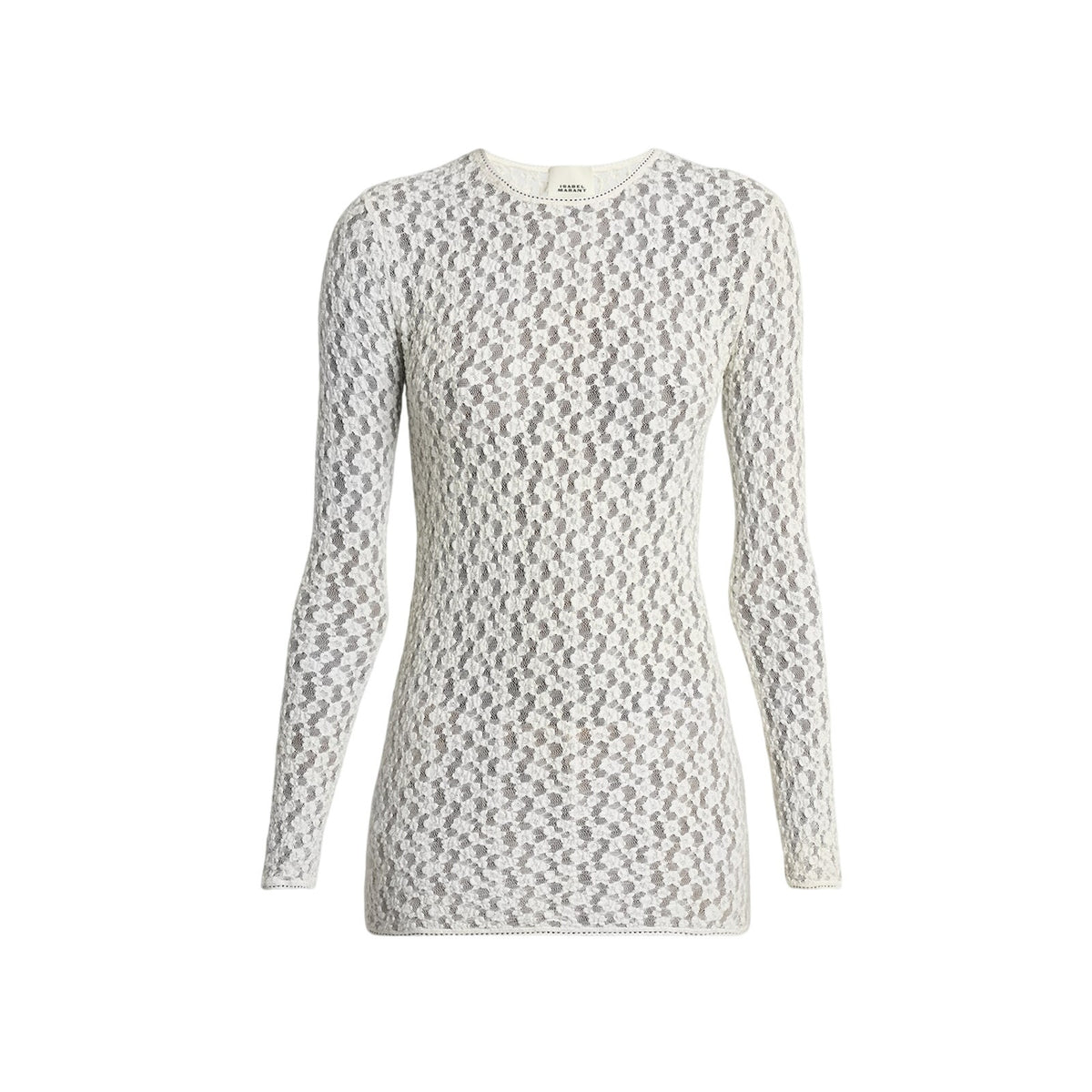 Isabel Marant 'Gaelle' Cream Nylon Floral Stretch Lace Top Size 38