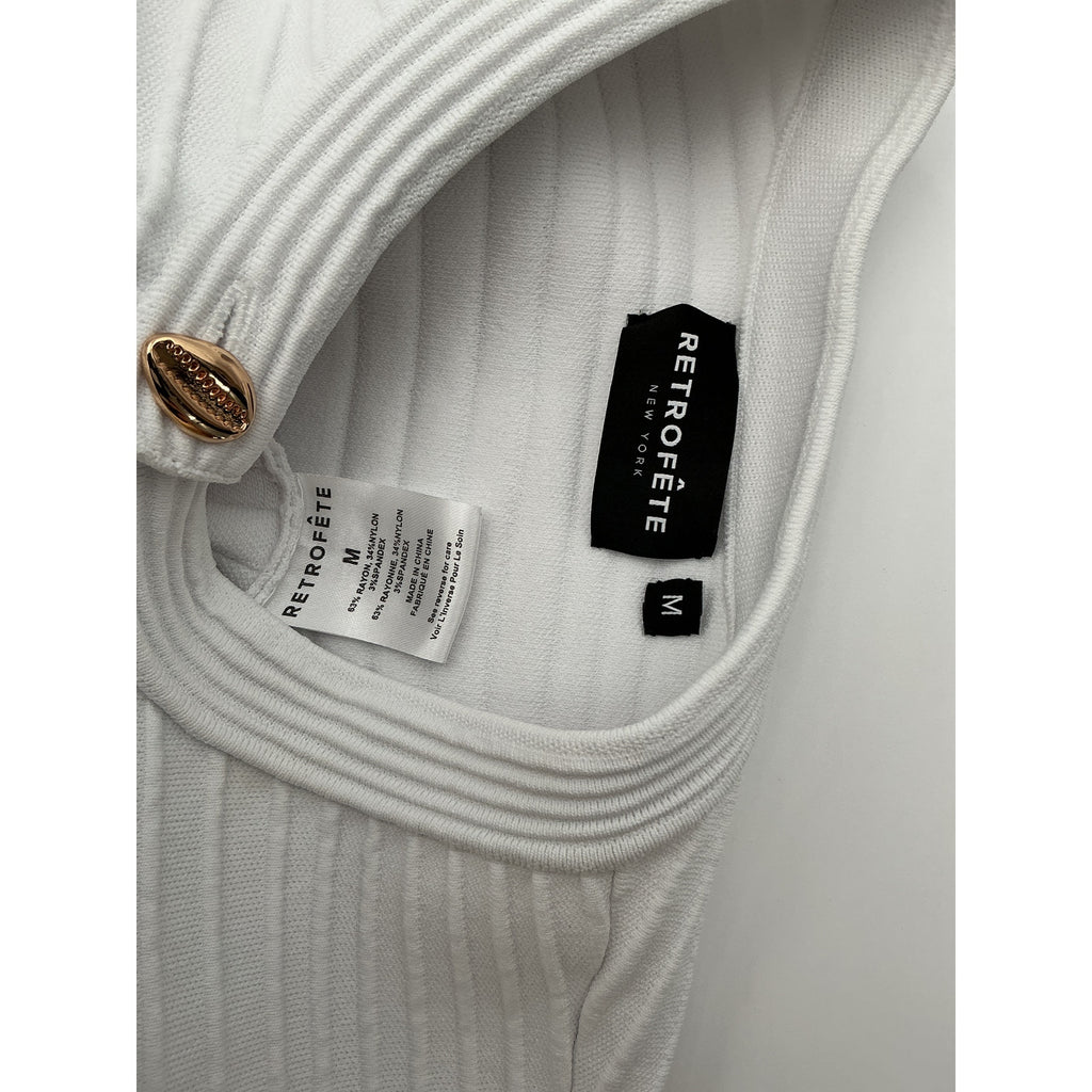 Retrofete 'Yolanda' White Rayon Cardigan Size M