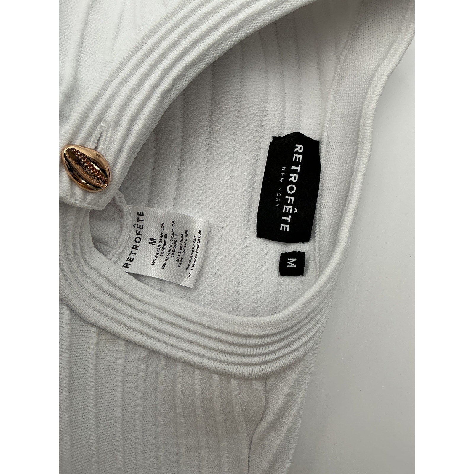 Retrofete 'Yolanda' White Rayon Cardigan Size M