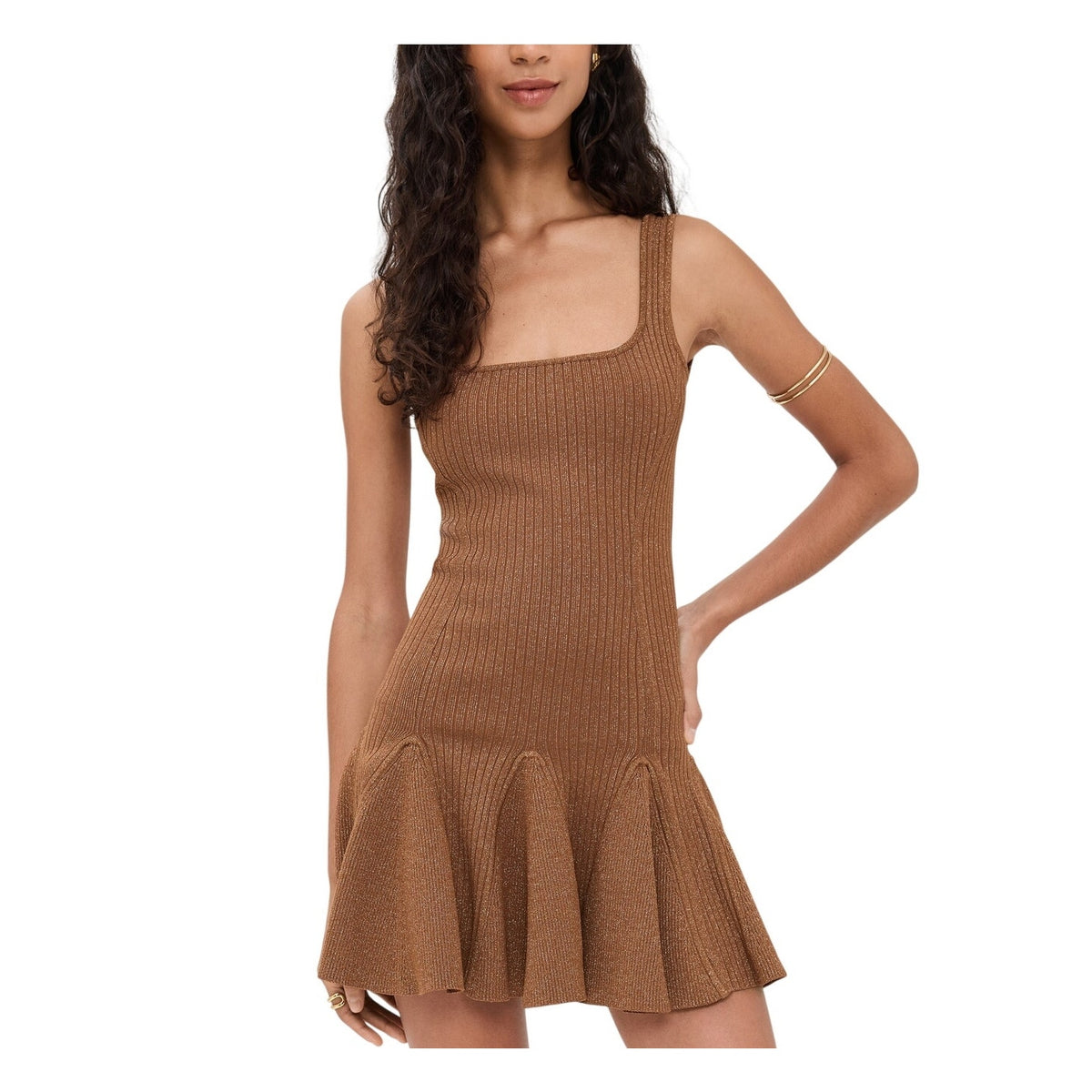Retrofête Ribbed Brown Matson Knit Dress Size M