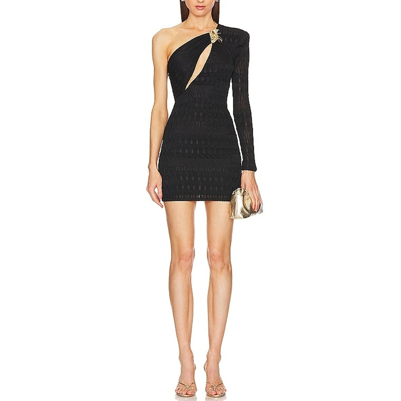 Michael Costello x Revolve 'Madeline' Black Polyester Mini Dress Size M