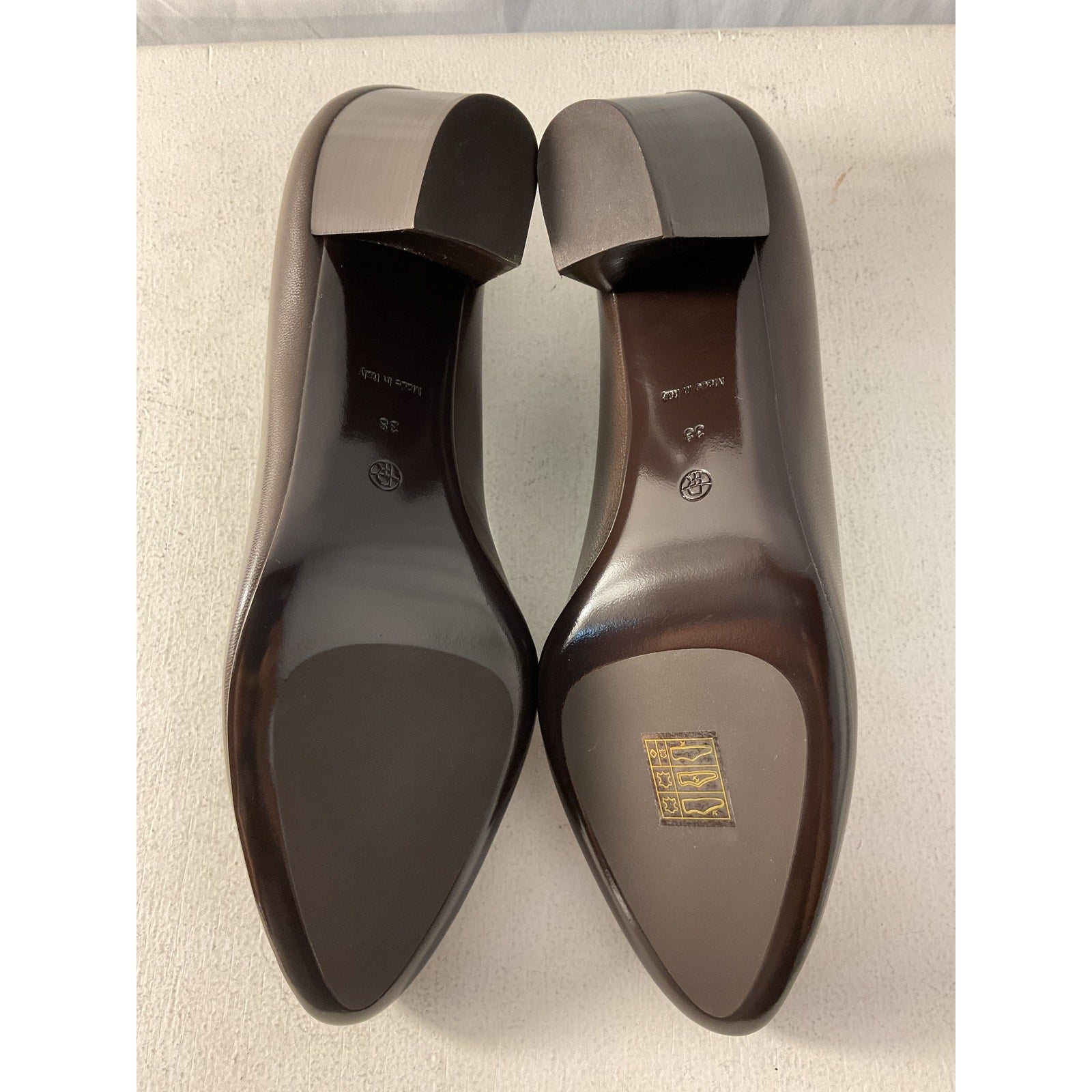The Row 'Luisa' Brown Leather Pumps Size 8