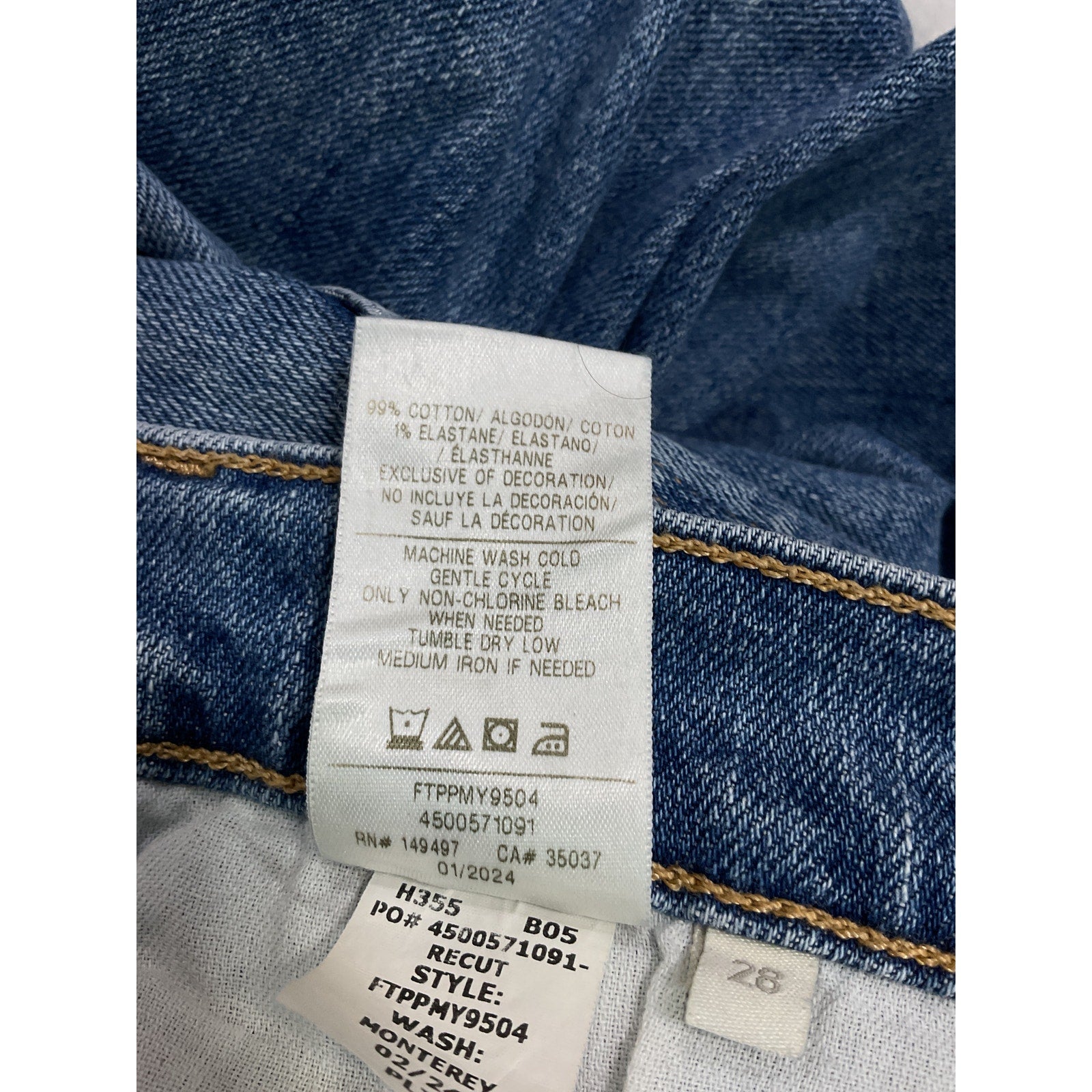 Favorite Daughter 'The Mischa' Blue High Rise Wide Leg Ankle Denim Jean Size 28