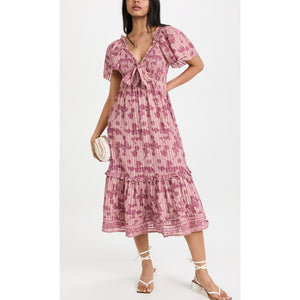Cleobella 'Ashlyn' Pink Cotton Midi Dress Size S