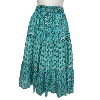 Charina Sarte Printed Aqua Batik Alexa Skirt Size S