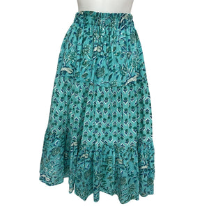 Charina Sarte Printed Aqua Batik Alexa Skirt Size S