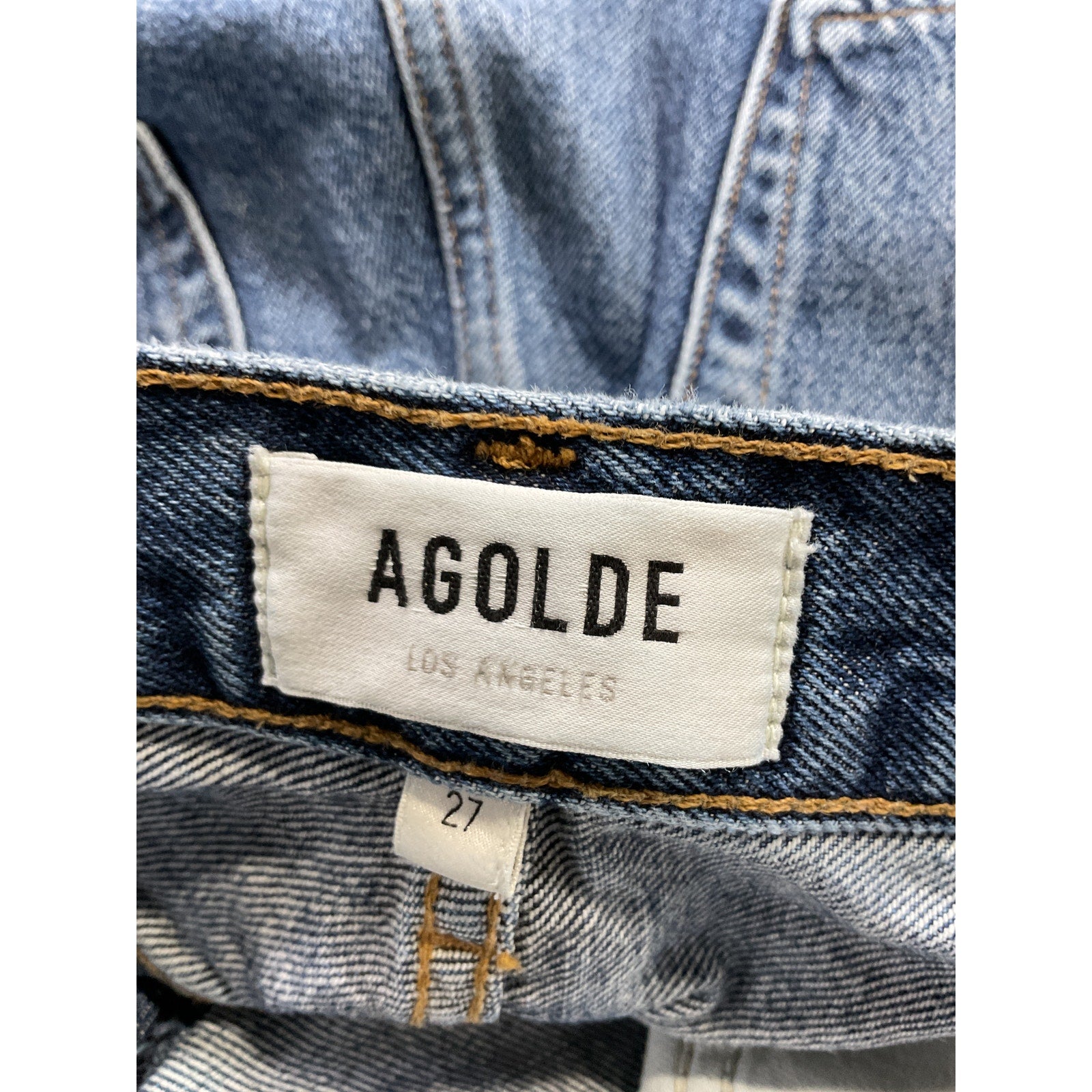 Agolde 'Vida' Blue High Rise Denim Jean Short Size 27