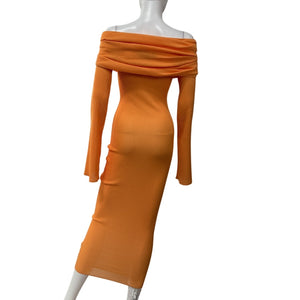 Ser.O.Ya Ribbed Orange Tallulah Dress Size S NWT