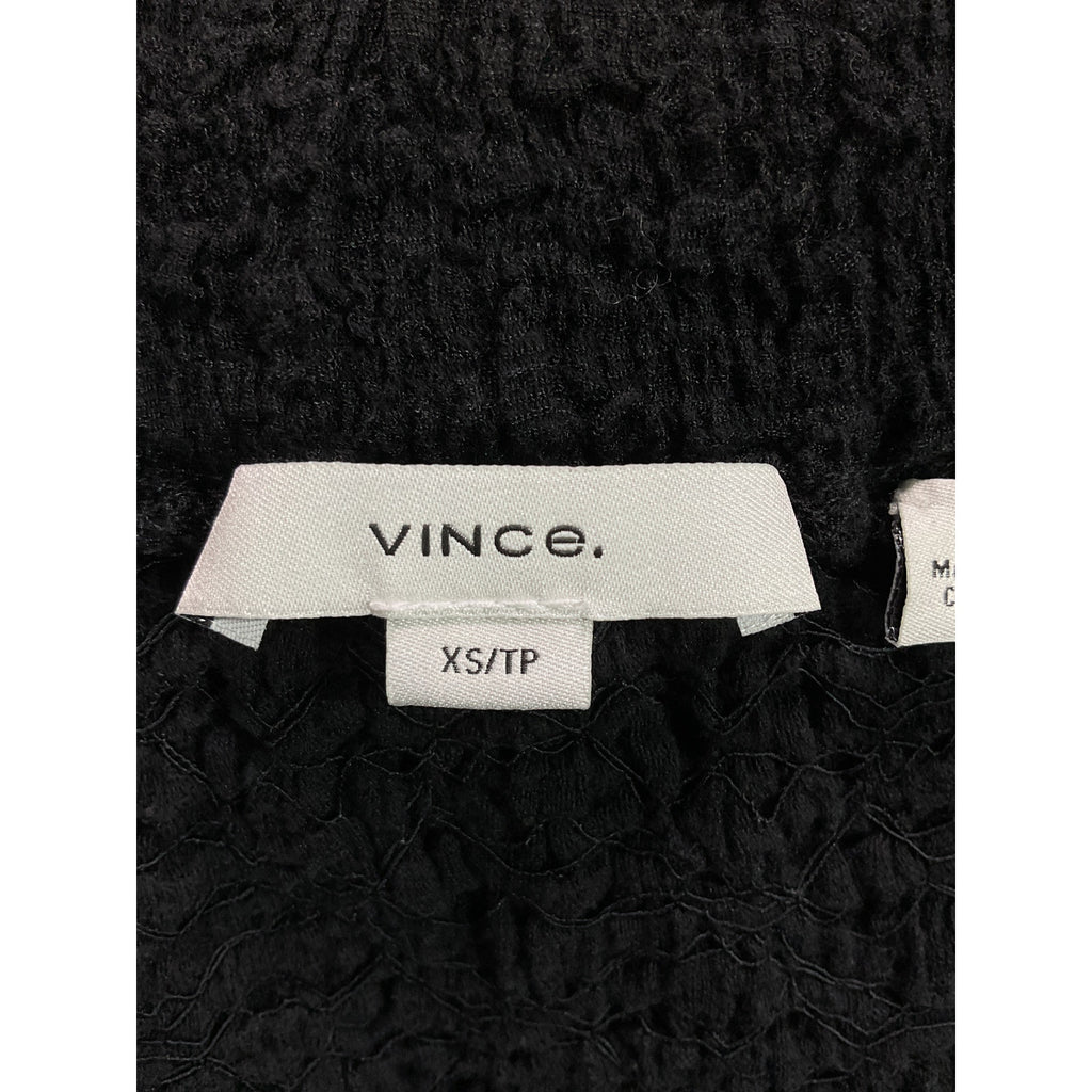 Vince 'Popcorn' Black Stretch Cotton Midi Skirt Size XS