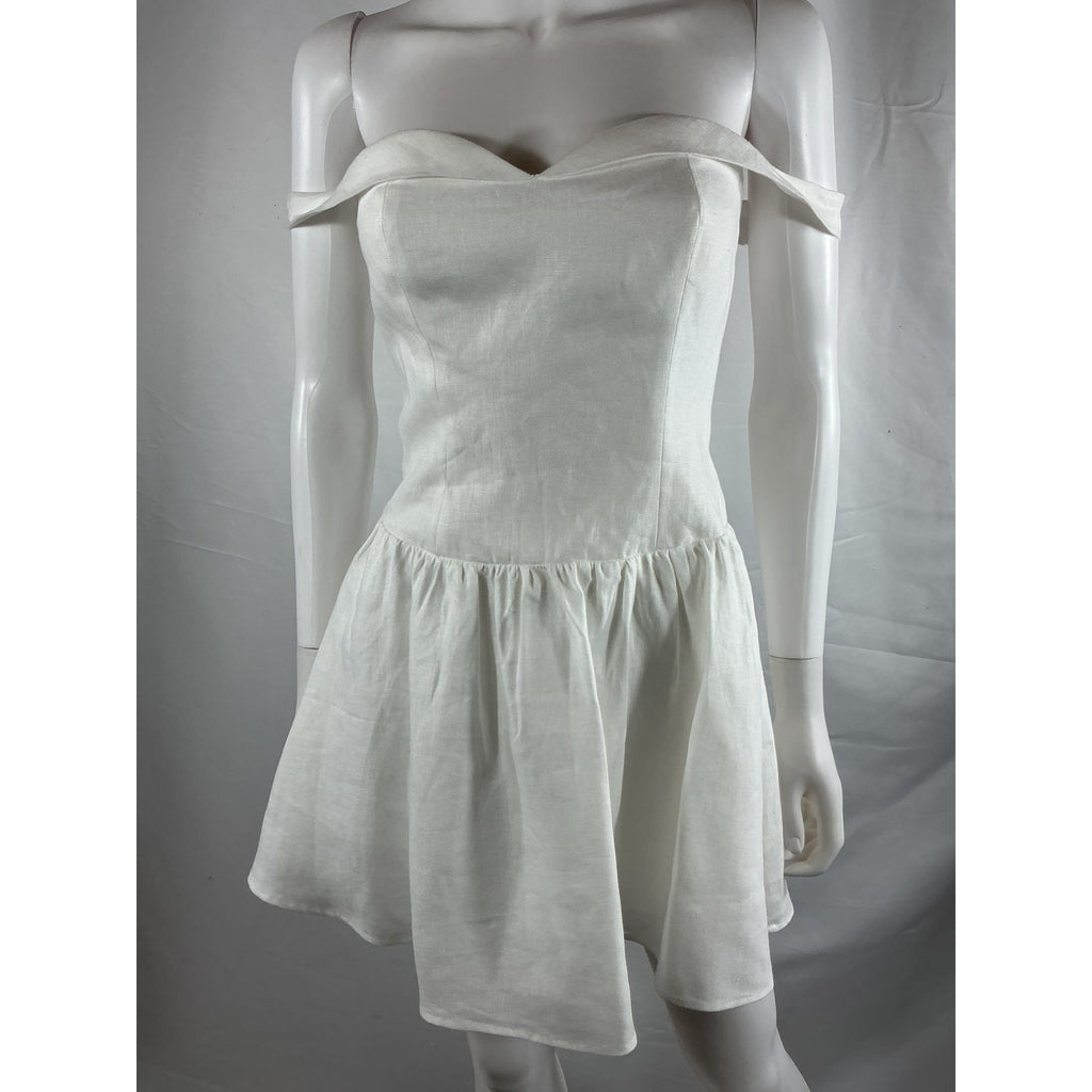 Reformation 'Sora' White Linen Dress Size 0