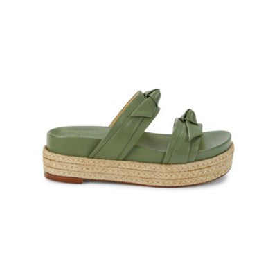 Alexandre Birman Knotted Green Clarita Espadrille Slides Size 38 EU / US 8