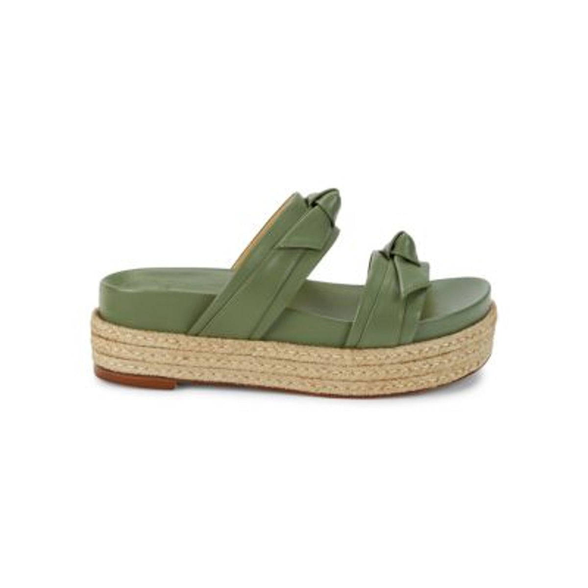 Alexandre Birman Knotted Green Clarita Espadrille Slides Size 38 EU / US 8