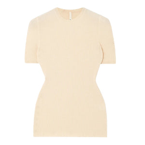 Petar Petrov Ribbed Cream Runner T Shirt Size S