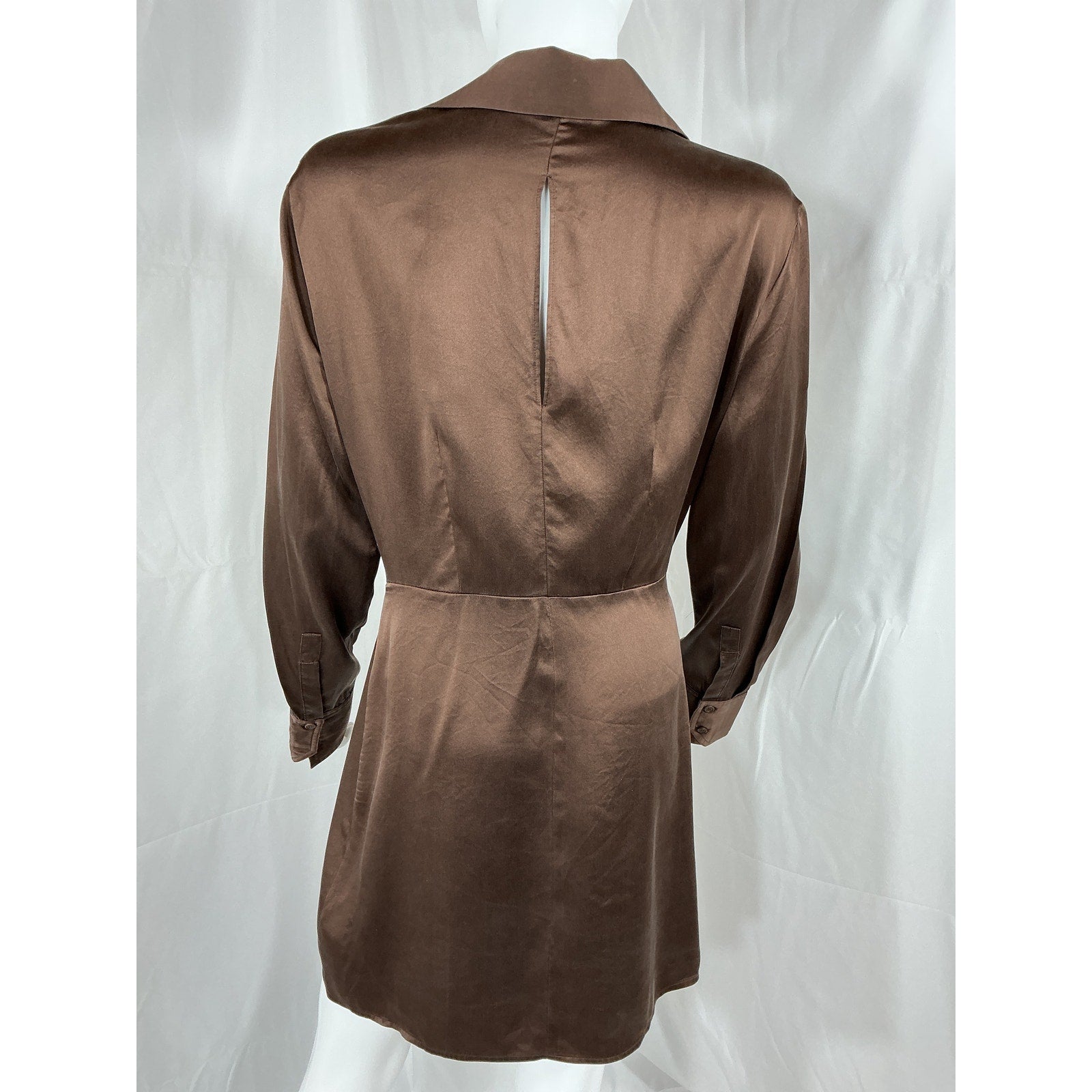 Reformation 'Alaine' Brown Silk Dress Size 8
