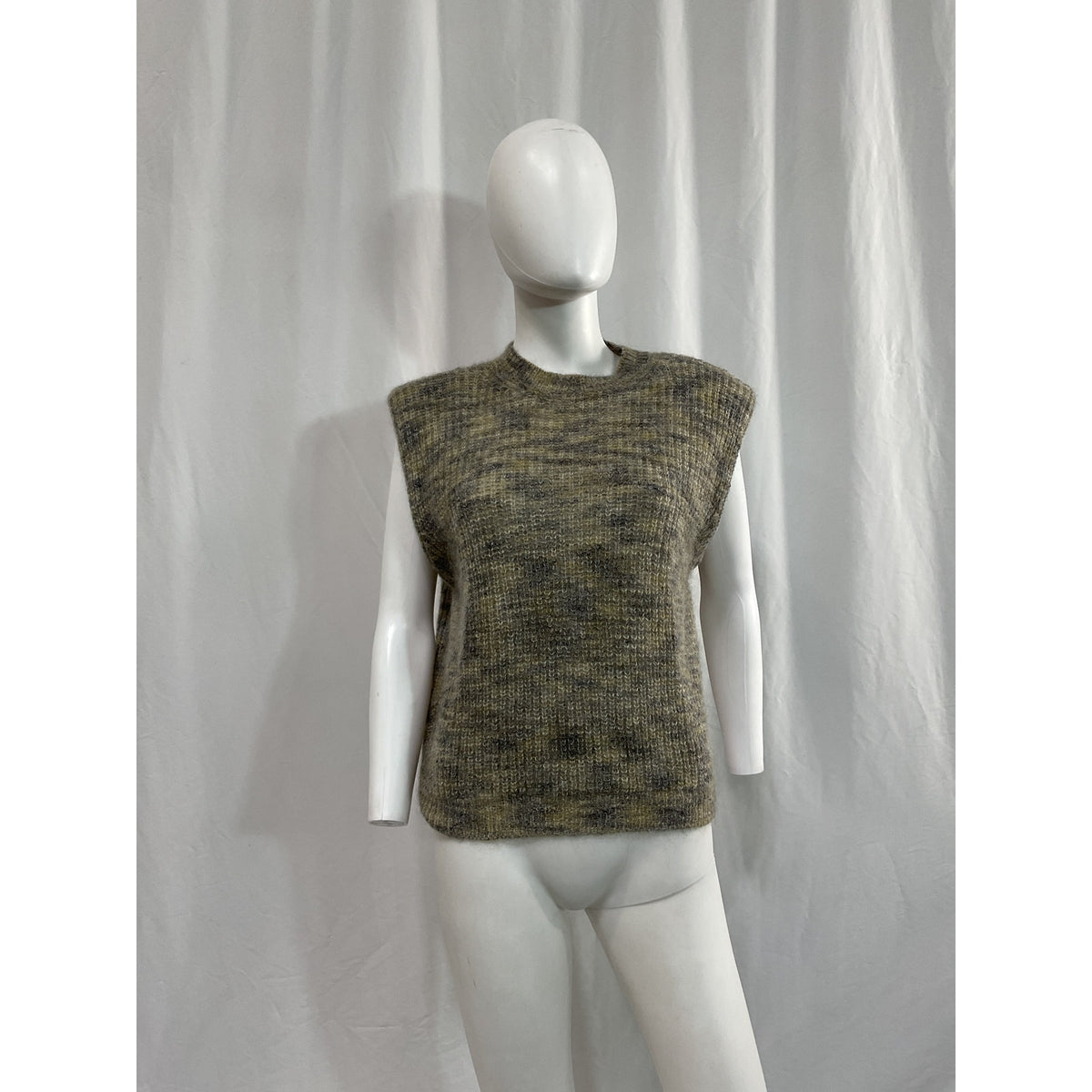 Les Coyotes De Paris 'Morris' Green M�lange Cashmere Sweater Vest Size 4