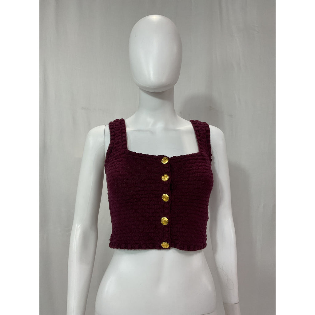Majorelle 'Evaline' Red With Gold Button Top Size XXS