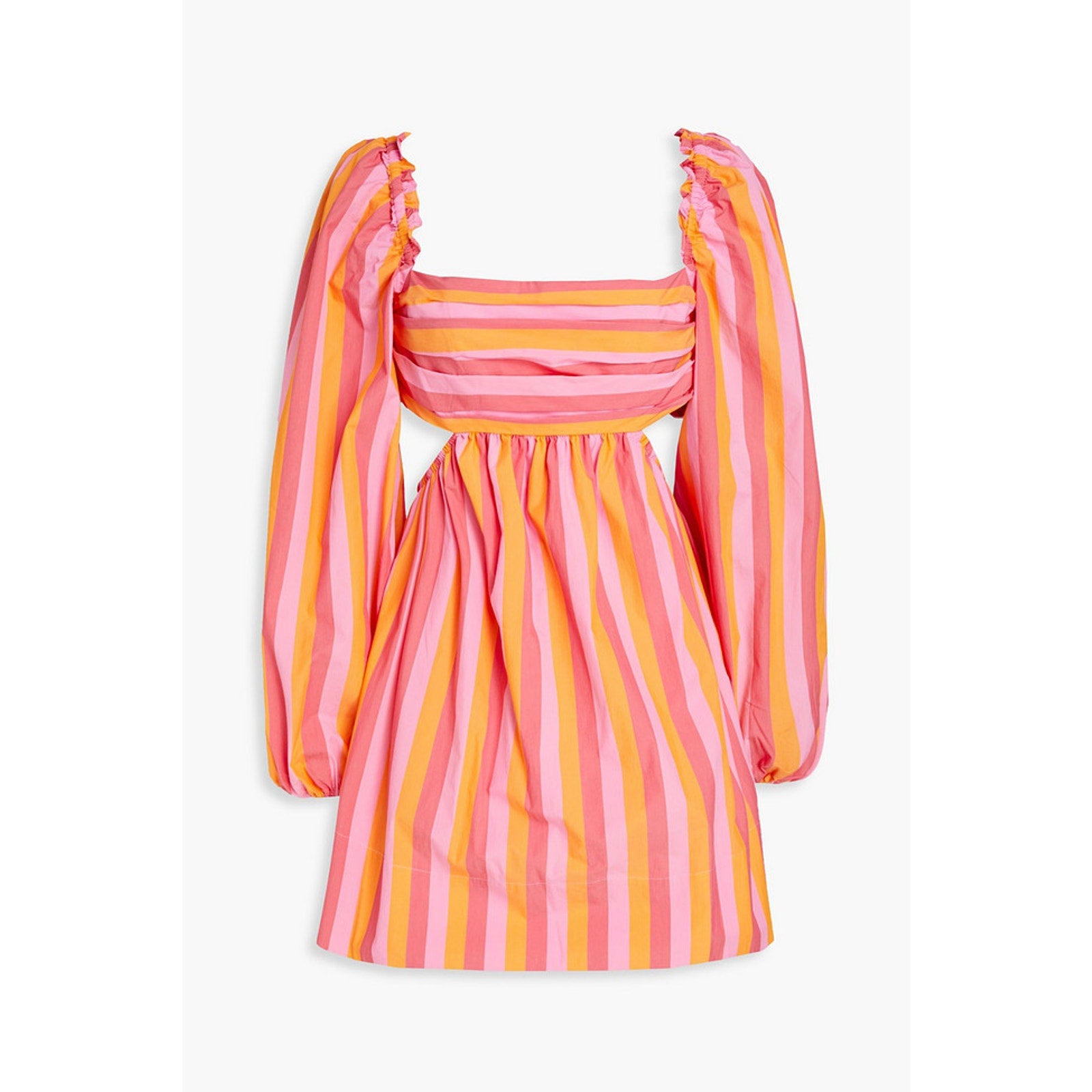 Rebecca Vallance 'Mimi' Pink Cutout Striped Cotton-Blend Poplin Mini Dress Size M - NWT