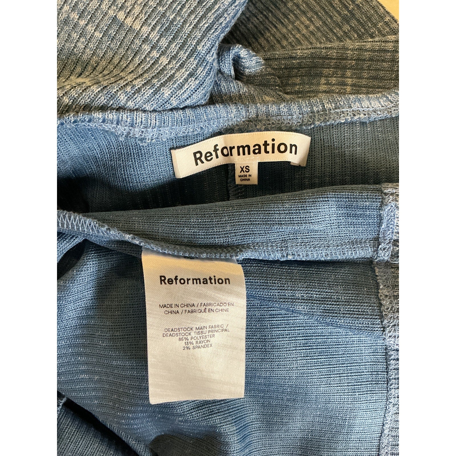 Reformation 'Tracey' Blue Polyester Dress Size XS
