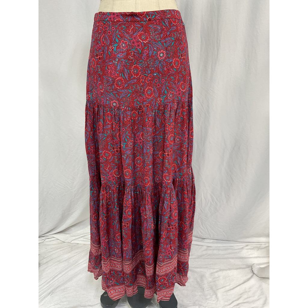 Veronica Beard 'Serence' Red Floral Skirt Size M