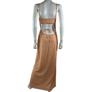 House Of Harlow 1960 Textured Orange Nieto Maxi Dress Size M
