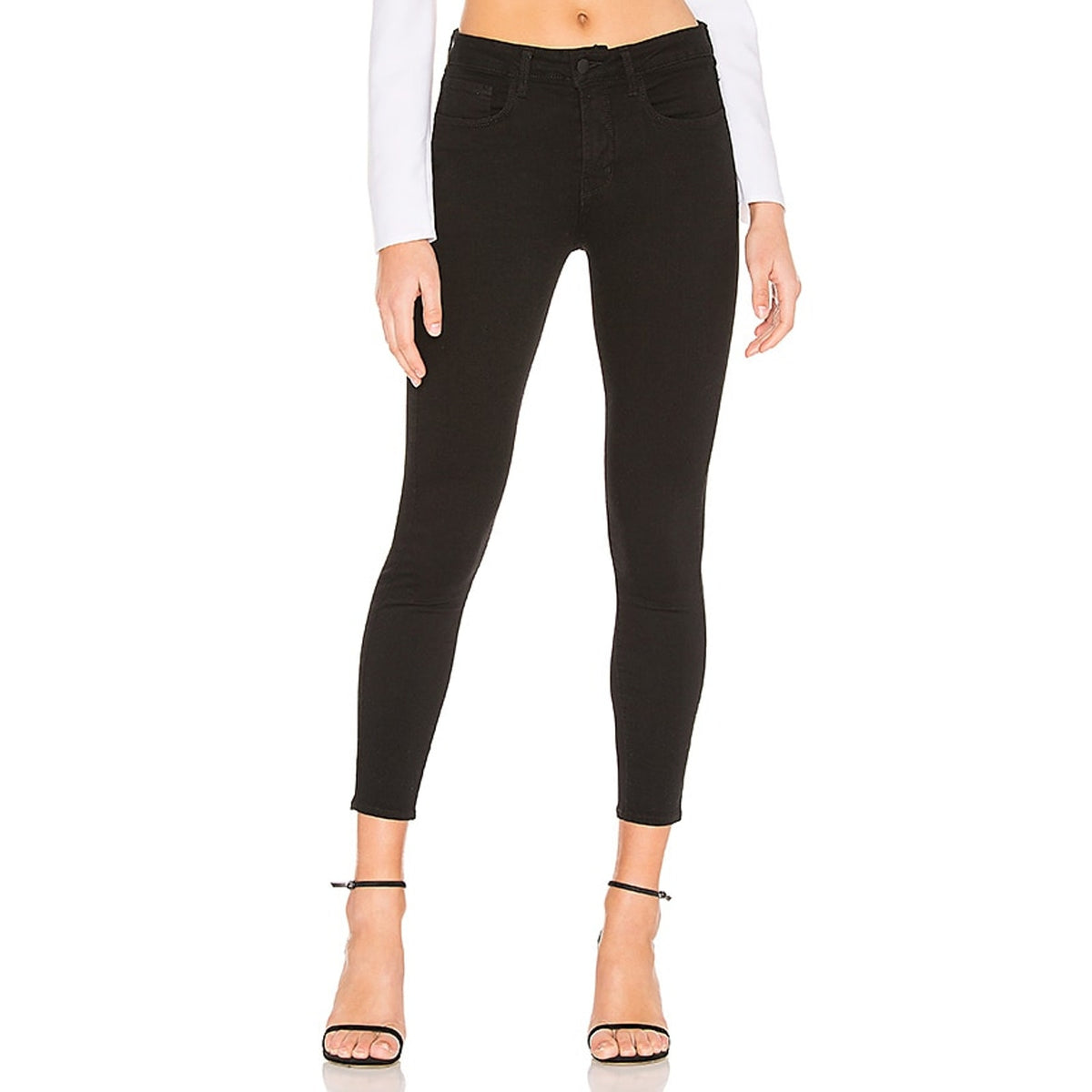 L'agence Sleek Black Margot High Rise Skinny Denim Jeans Size 25