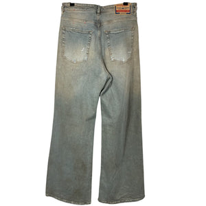 Diesel Distressed Light Blue Sire Wide Leg Denim Jeans Size 25