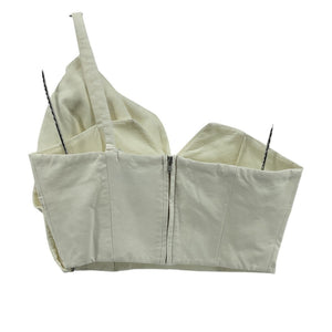 Amur Ruffled Ivory Declan Bustier Top Size 0
