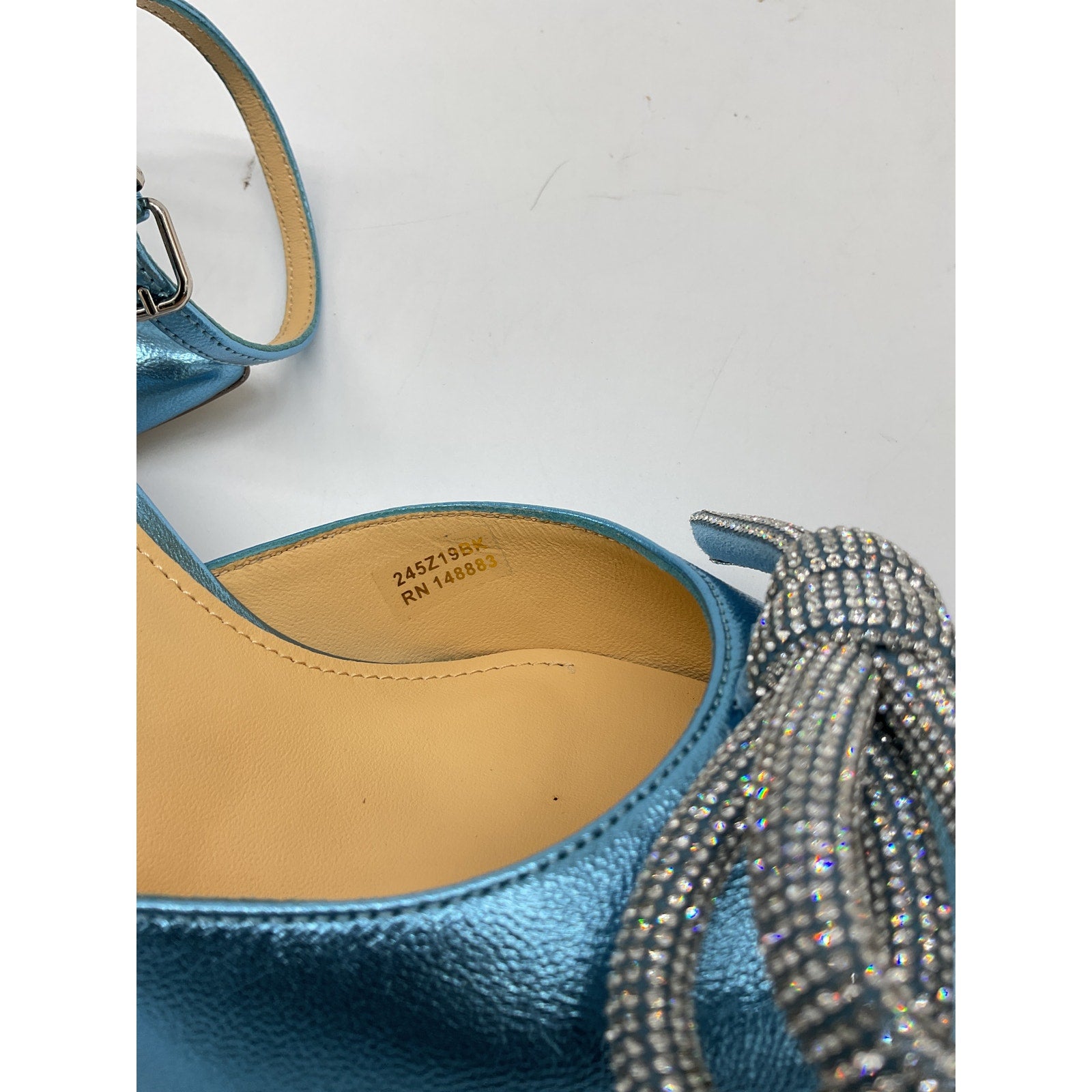 Lola Cruz 'Ischia' Blue Leather Heel Size 9 - NWT