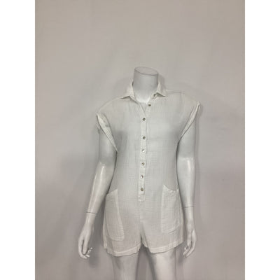 L*Space 'Mika' White Cotton Romper Size XS