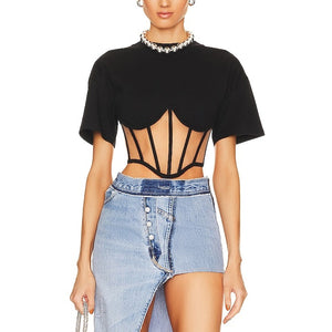 Rta 'Angelo' Black Cotton Top Size M