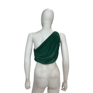 Norma Kamali Draped Mountain Green Diana Top Size S