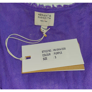 Hemant And Nandita Embellished Purple Viha Mini Dress Size S NWT