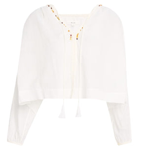 Neiman Marcus Beaded White Jodie Blouse Size M