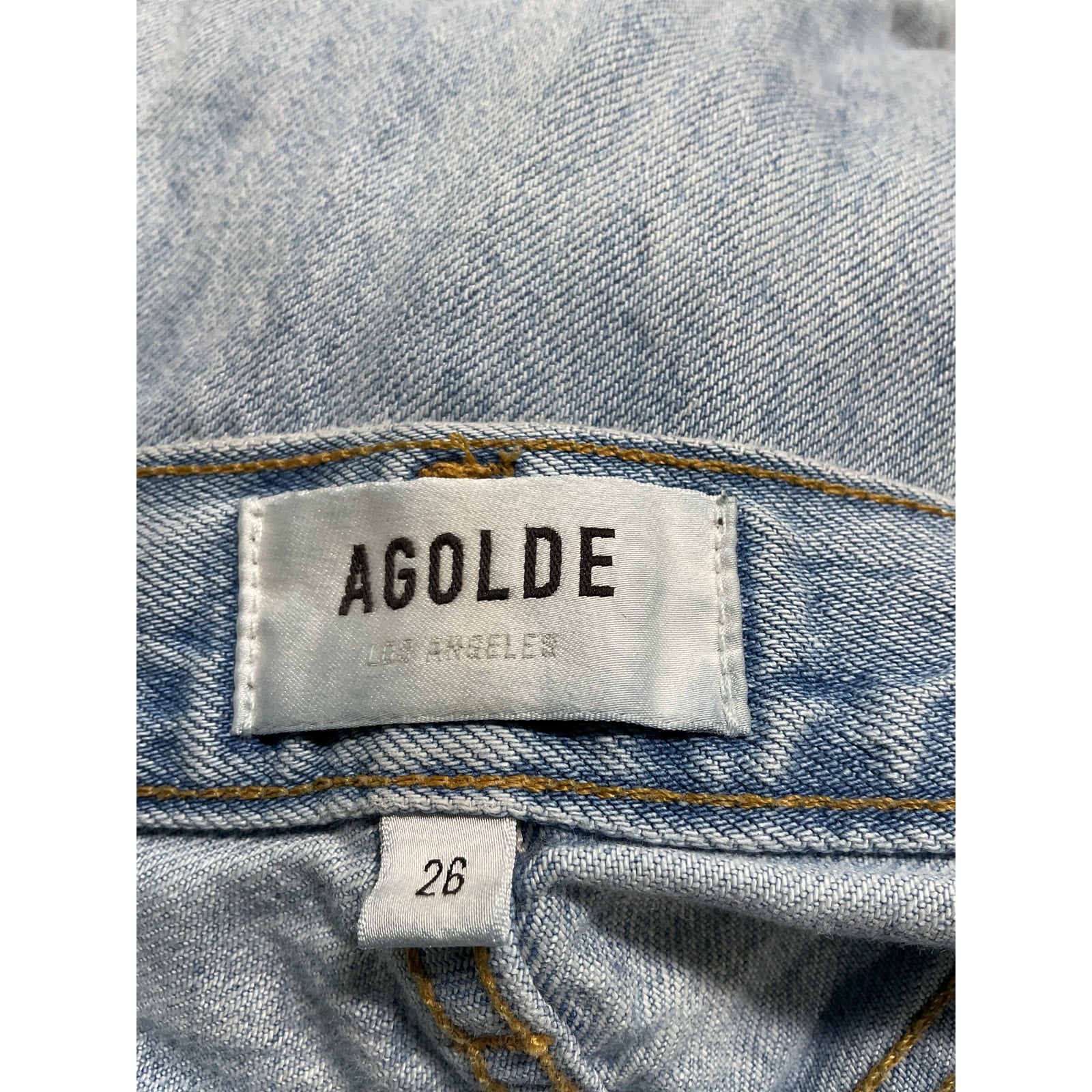 Agolde 'Riley' Blue High Rise Straight Crop Denim Jean Size 26
