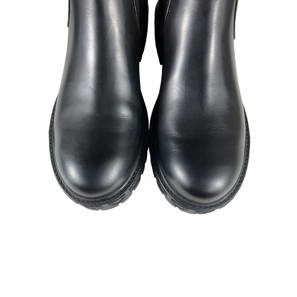 Ferragamo 'Varsi' Black Leather Chelsea Lug Bootie Size 6.5