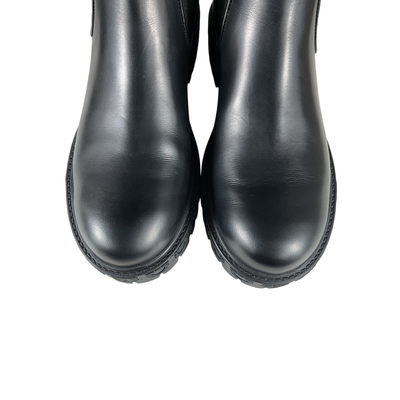 Ferragamo 'Varsi' Black Leather Chelsea Lug Bootie Size 6.5