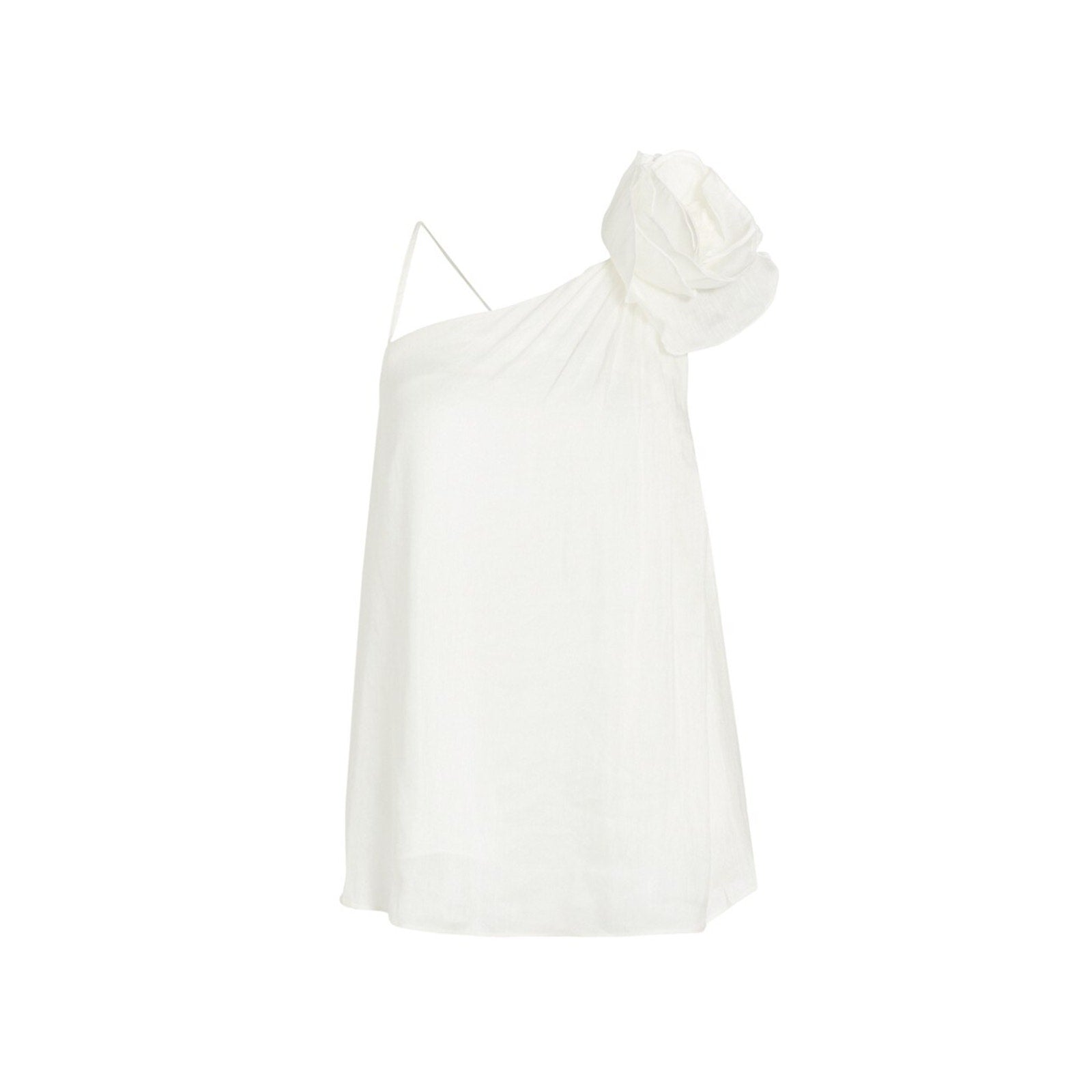 Aje 'Quintessa' Ivory Linen Flower Ruffle Blouse Size 12