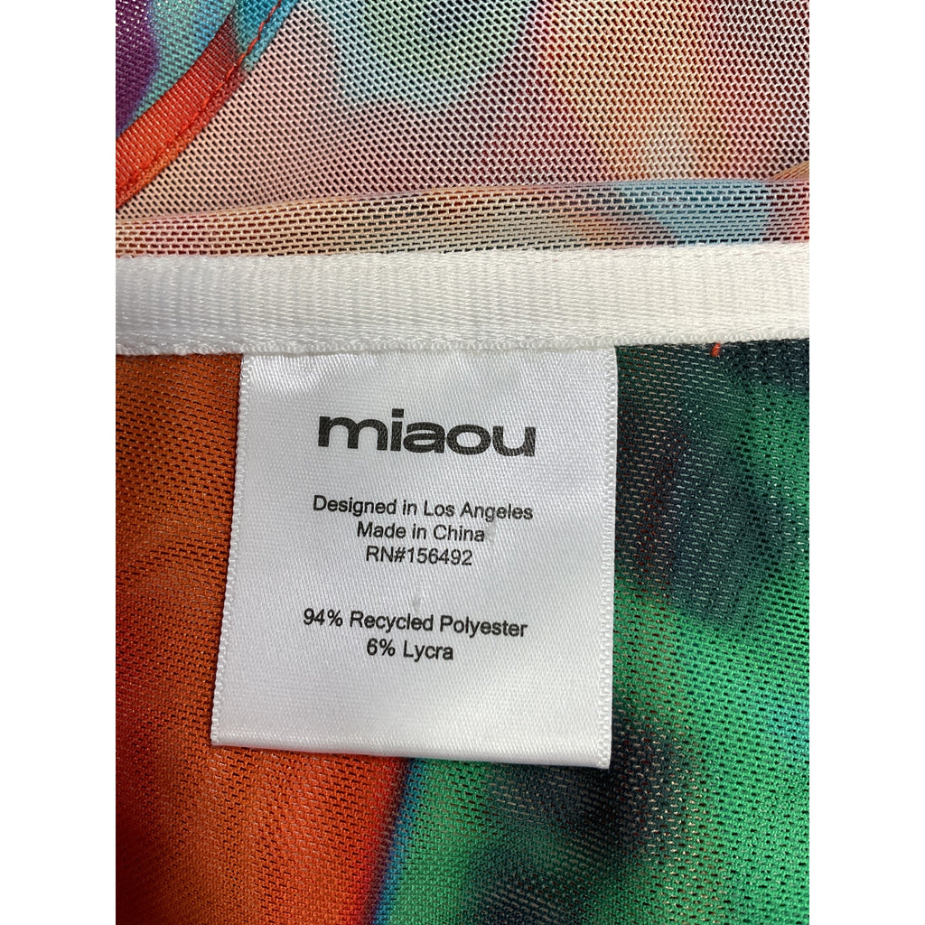Miaou 'Tati' Orange Back Tie Cowl Neck Top Size S