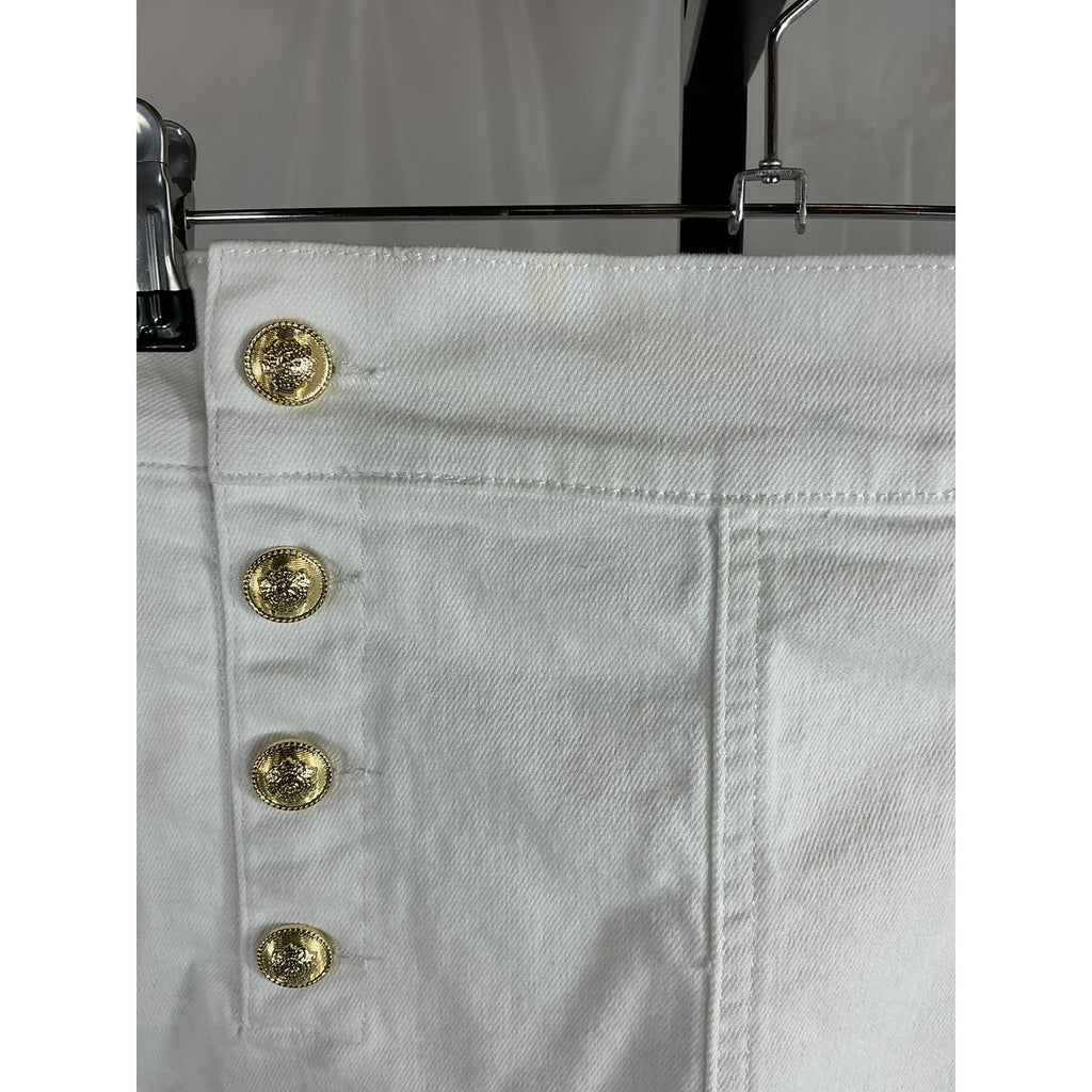 Derek Lam 10 Crosby White Cotton Lenox Sailor High Rise Denim Shorts Size 26