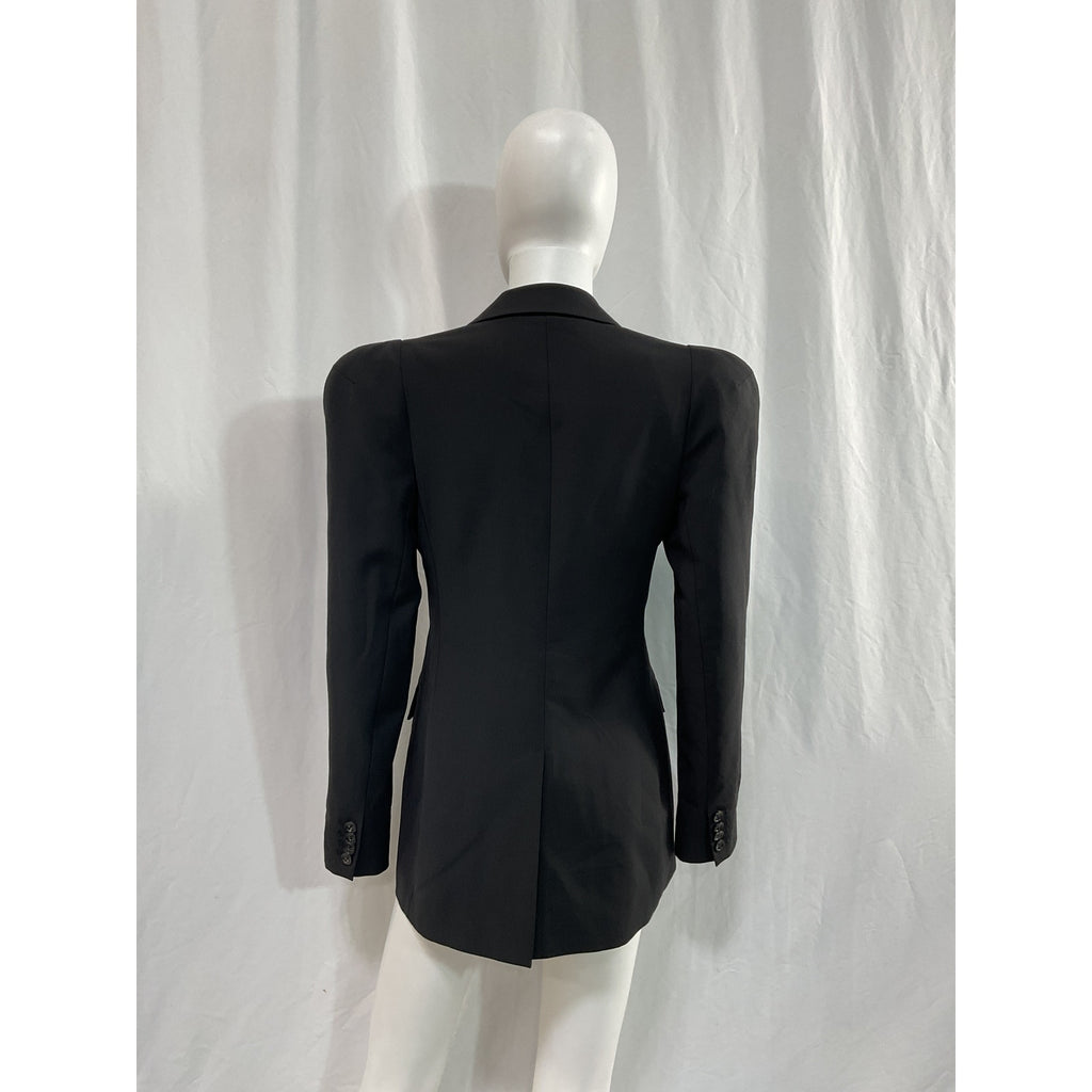 Tibi 'Recycled' Black Tropical Wool Sculpted Blazer Size 0