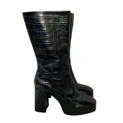 Schutz Embossed Black Raf Boots Size 7.5