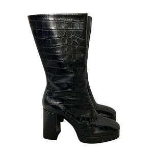 Schutz Embossed Black Raf Boots Size 7.5