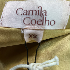 Camila Coelho Faux Leather Citrine Bruna Dress Size XS NWT