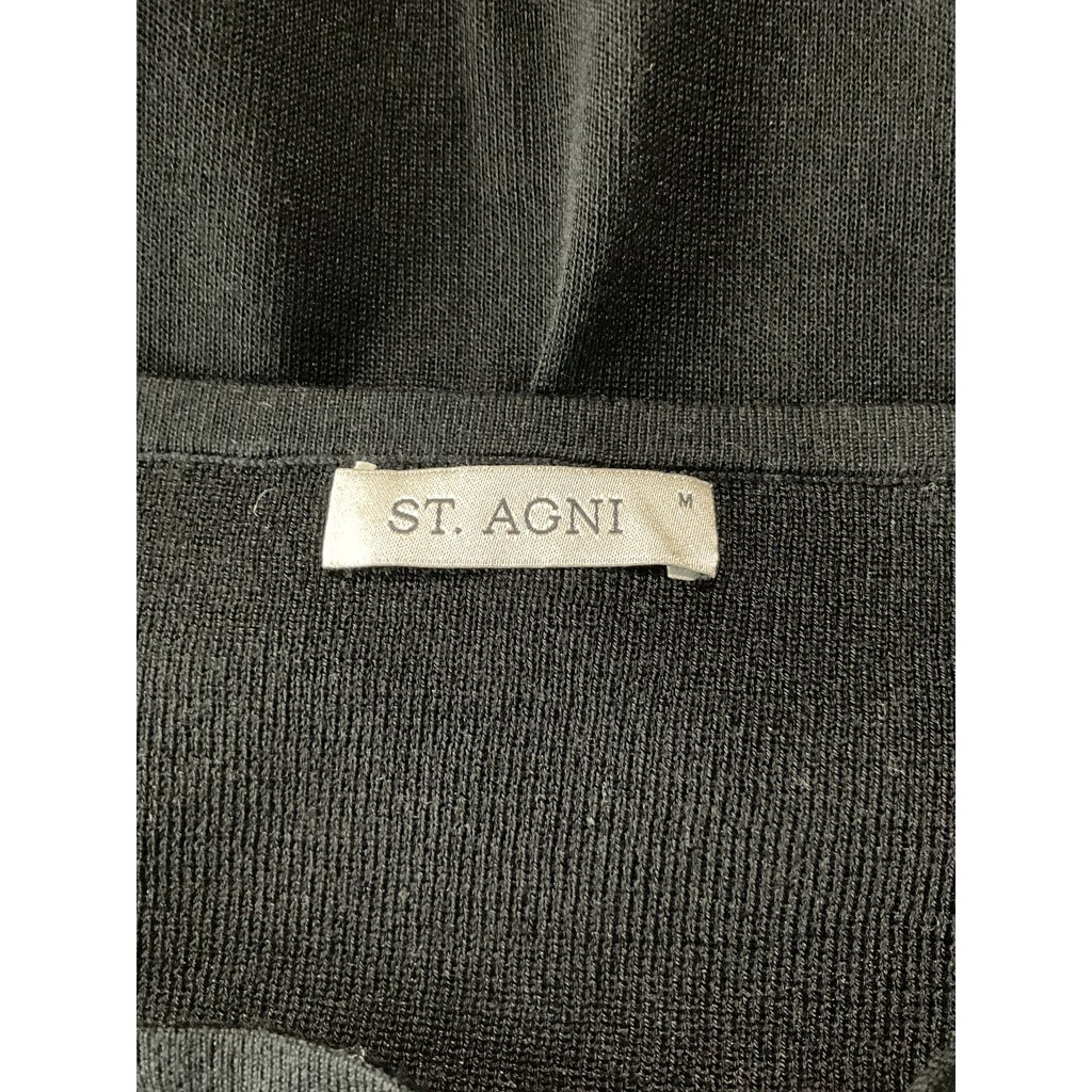 St. Agni Sheer Black Lyocell Tencel Column Skirt Size M
