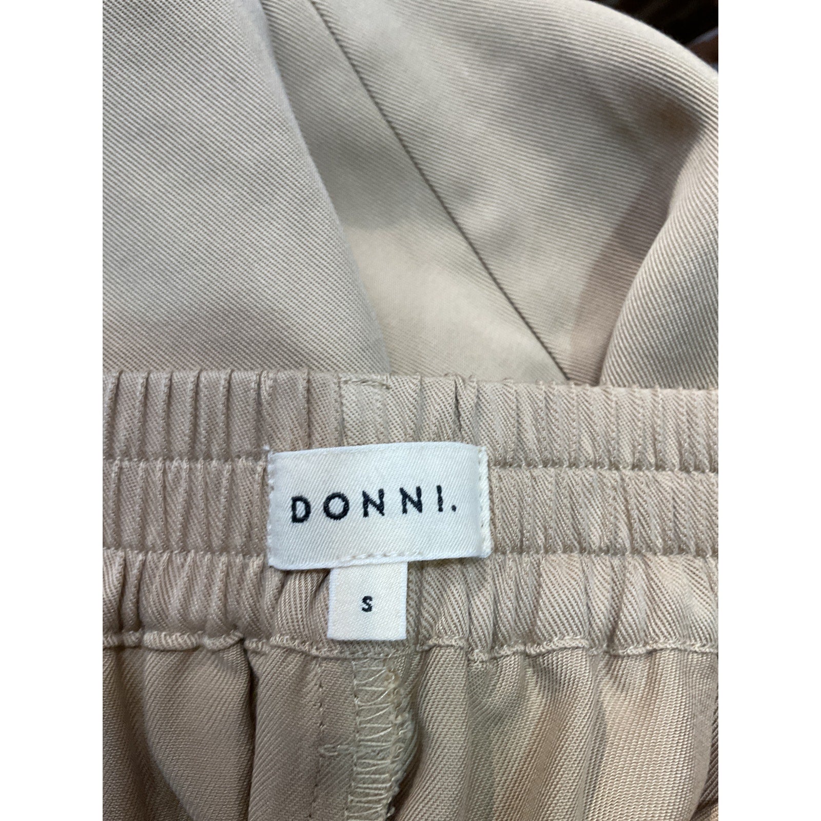 Donni. 'Twill' Tan Pleated Pants Size S