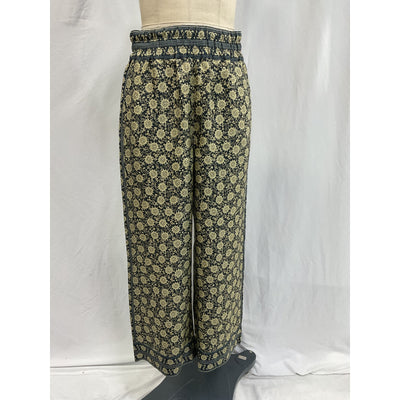 Joie 'Printed' Green Silk-Twill Wide-Leg Pants Size M - NWT