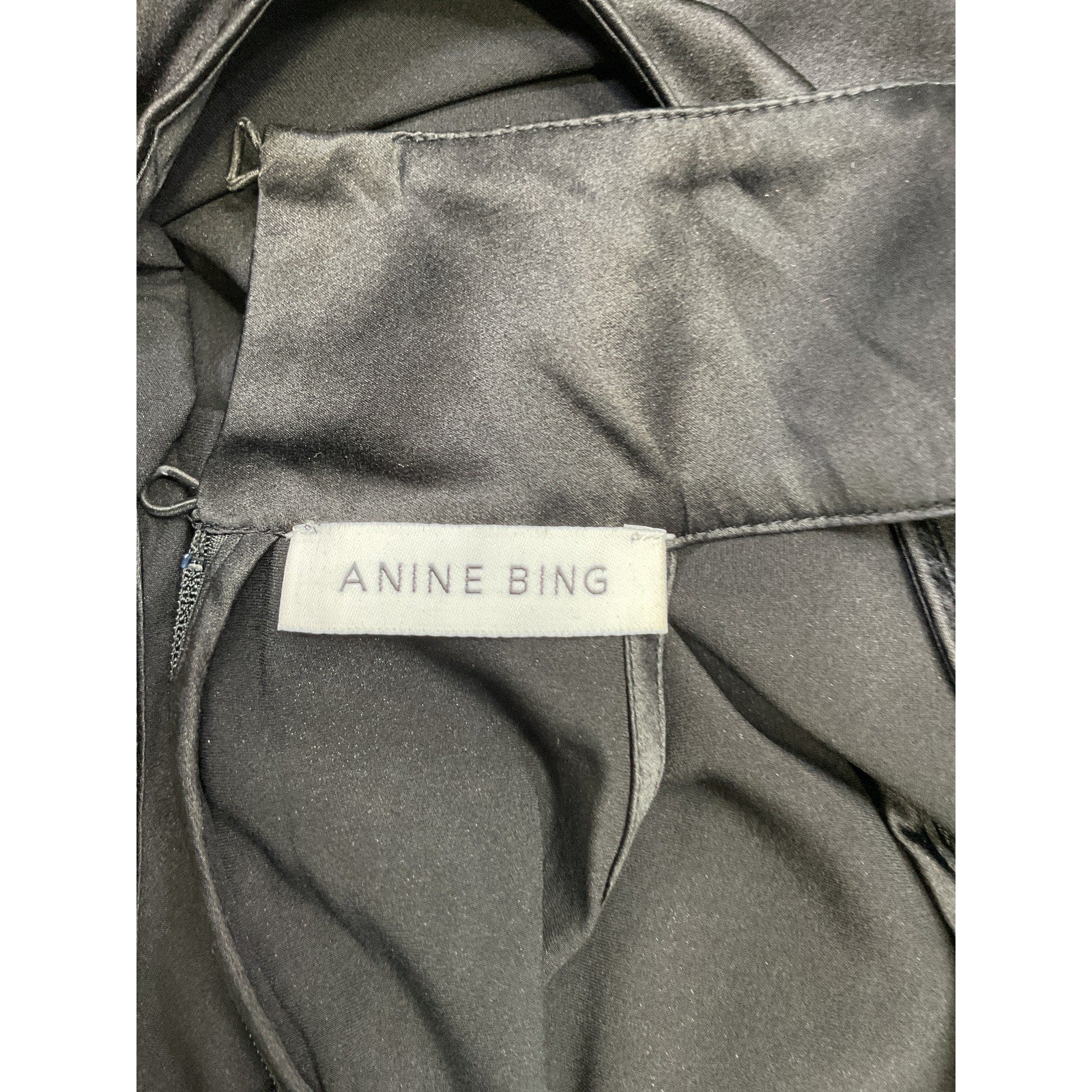 Anine Bing 'Sylvia' Black Sleeveless Turtlenek Silk Top Size S / P