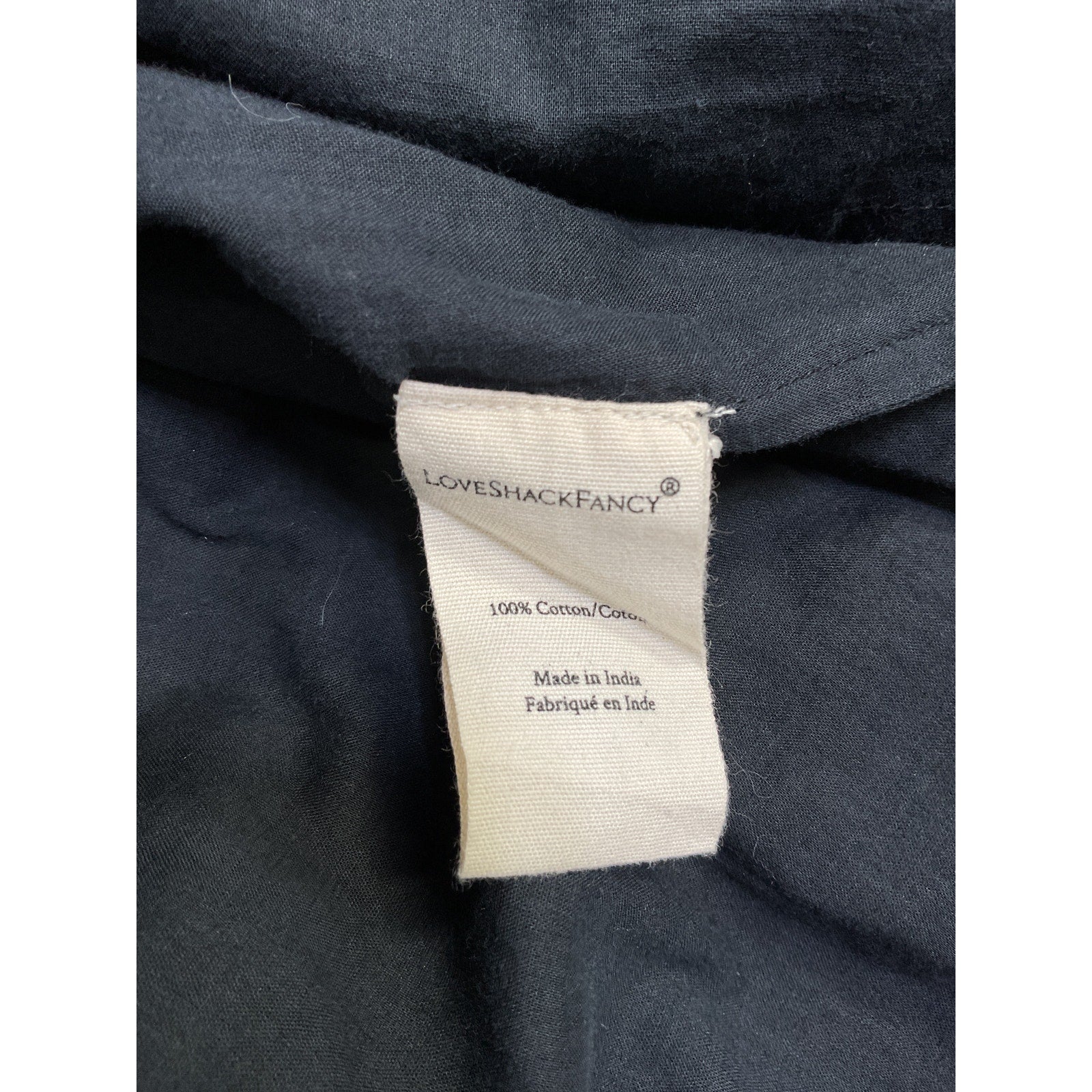 Loveshackfancy 'Sanaya' Black Cotton Mini Dress Size XS