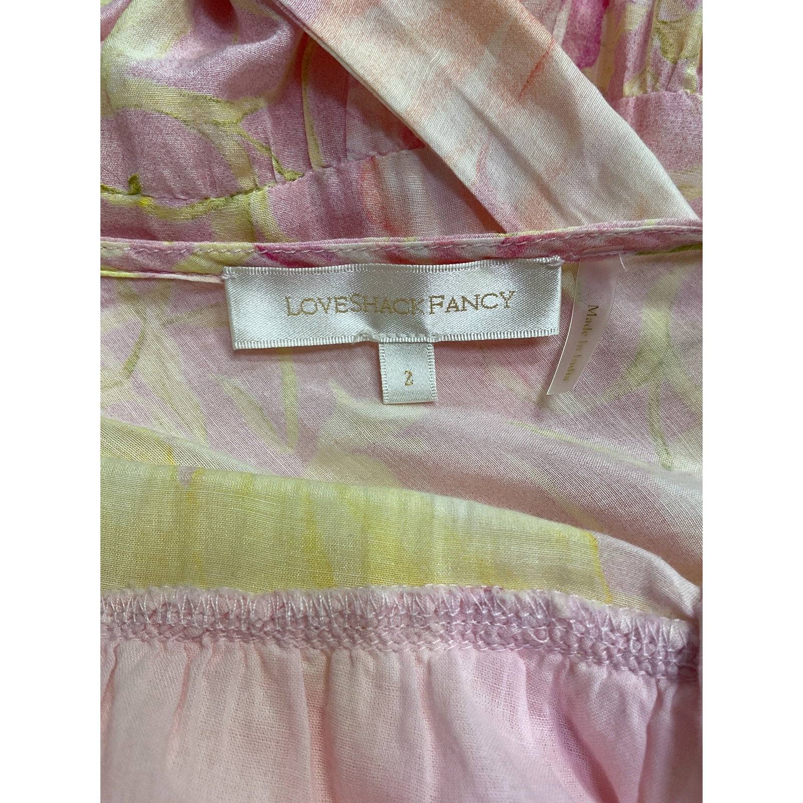 Loveshackfancy 'Karalie' Pink Cotton Maxi Dress Size 2