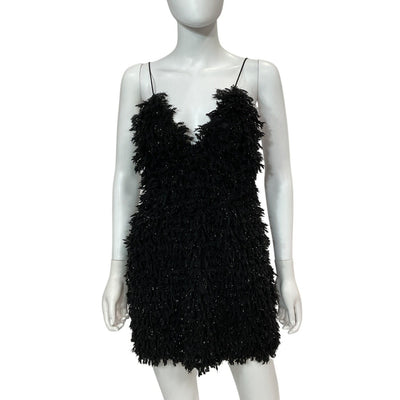For Love & Lemons Textured Black Kamara Mini Dress Size M